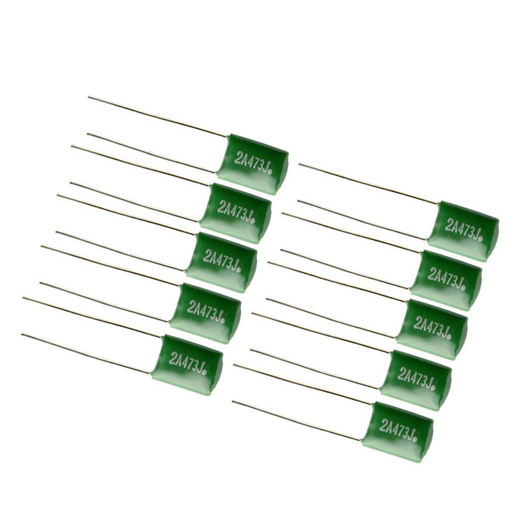 10 Pieces 0.047/2A473J Capacitors Diy For Electric Guitars Bass Tone Caps Green