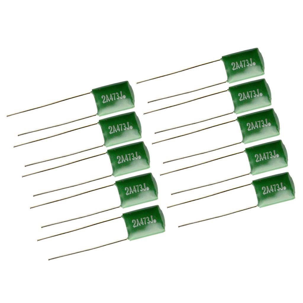 10 Pieces 0.047/2A473J Capacitors Diy For Electric Guitars Bass Tone Caps Green