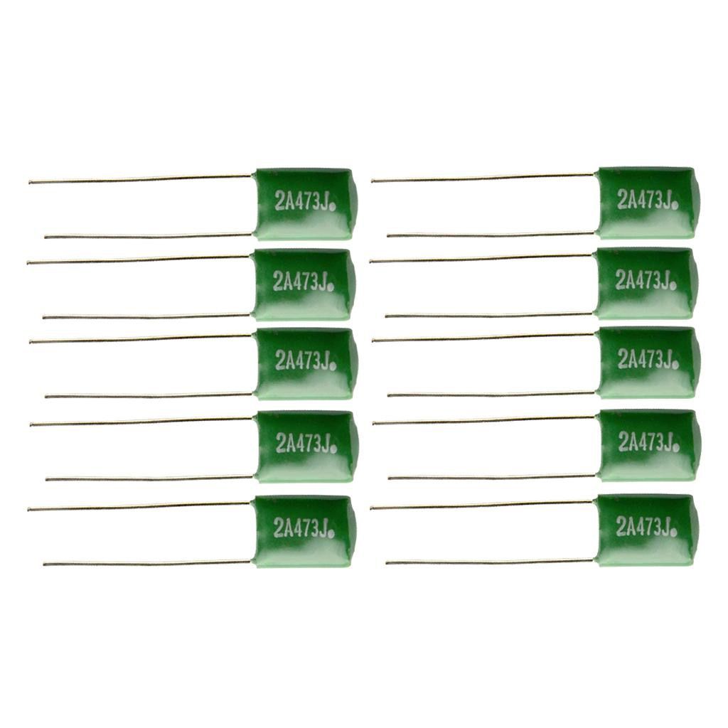 10 Pieces 0.047/2A473J Capacitors Diy For Electric Guitars Bass Tone Caps Green