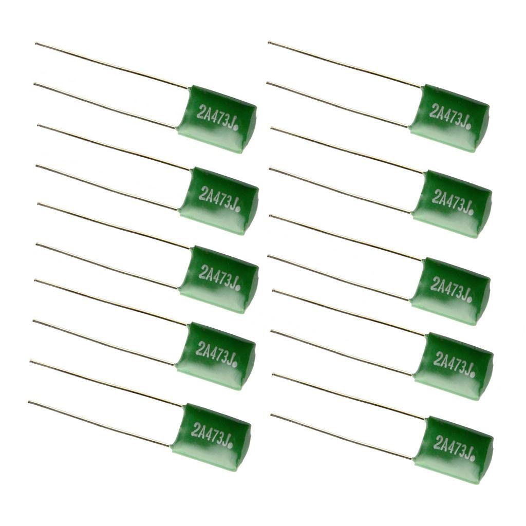 10 Pieces 0.047/2A473J Capacitors Diy For Electric Guitars Bass Tone Caps Green