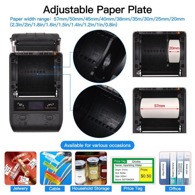 DP23 58mm Portable Thermal Printer USB NFC BT Wireless