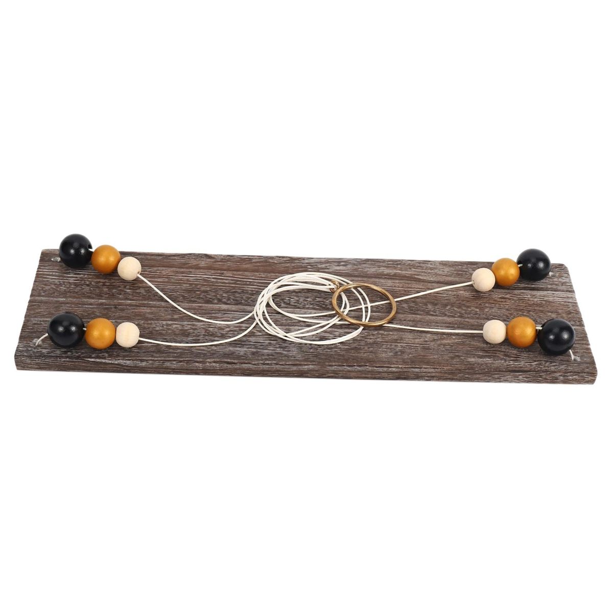 Floating Shelves with String,Nordic Beads Board Wall Hanging Storage Shelf Kids Room Nursery Home Wall Decor L