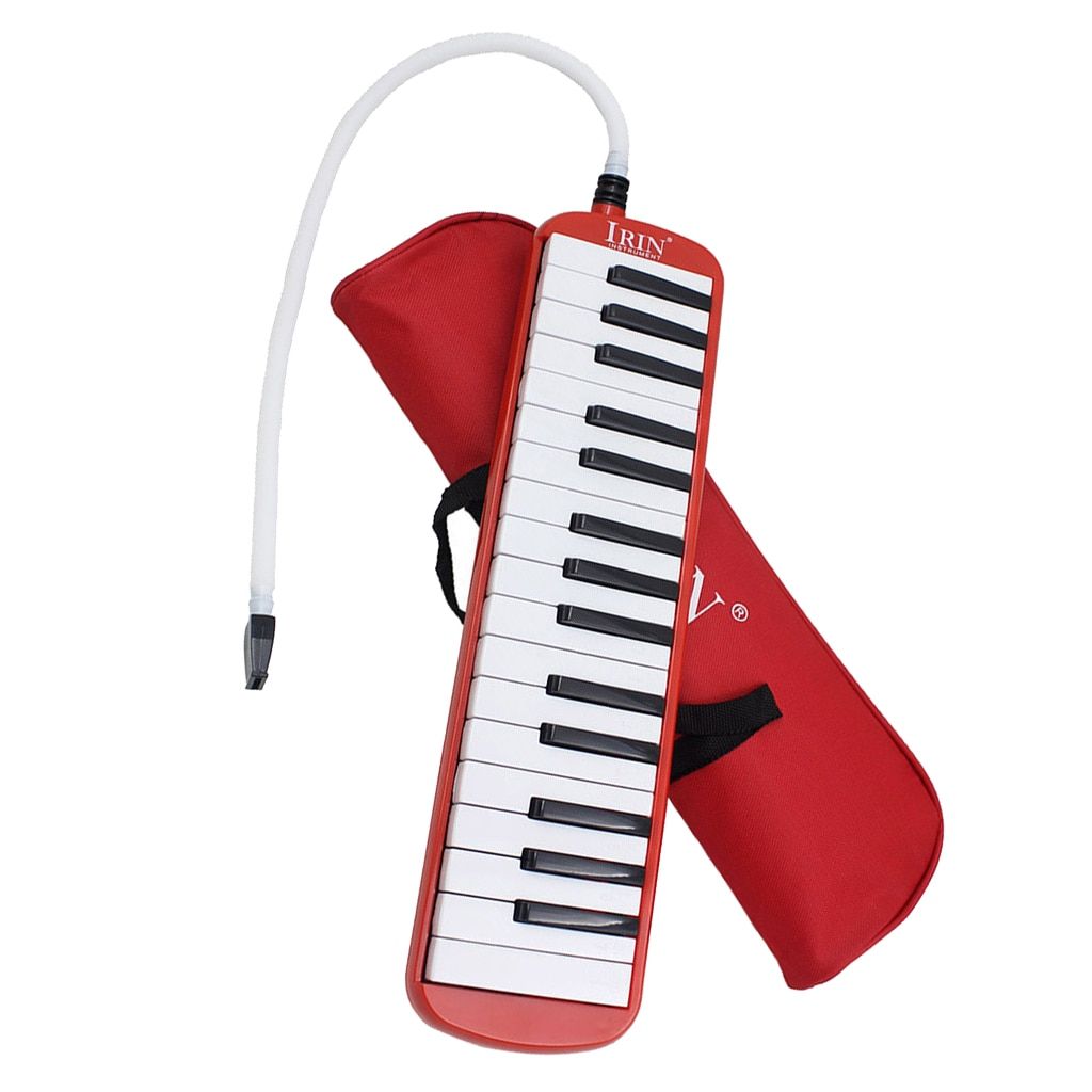 Red 32 Key Melodica Piano Keyboard Style Wind Musical Instrument W/ Bag