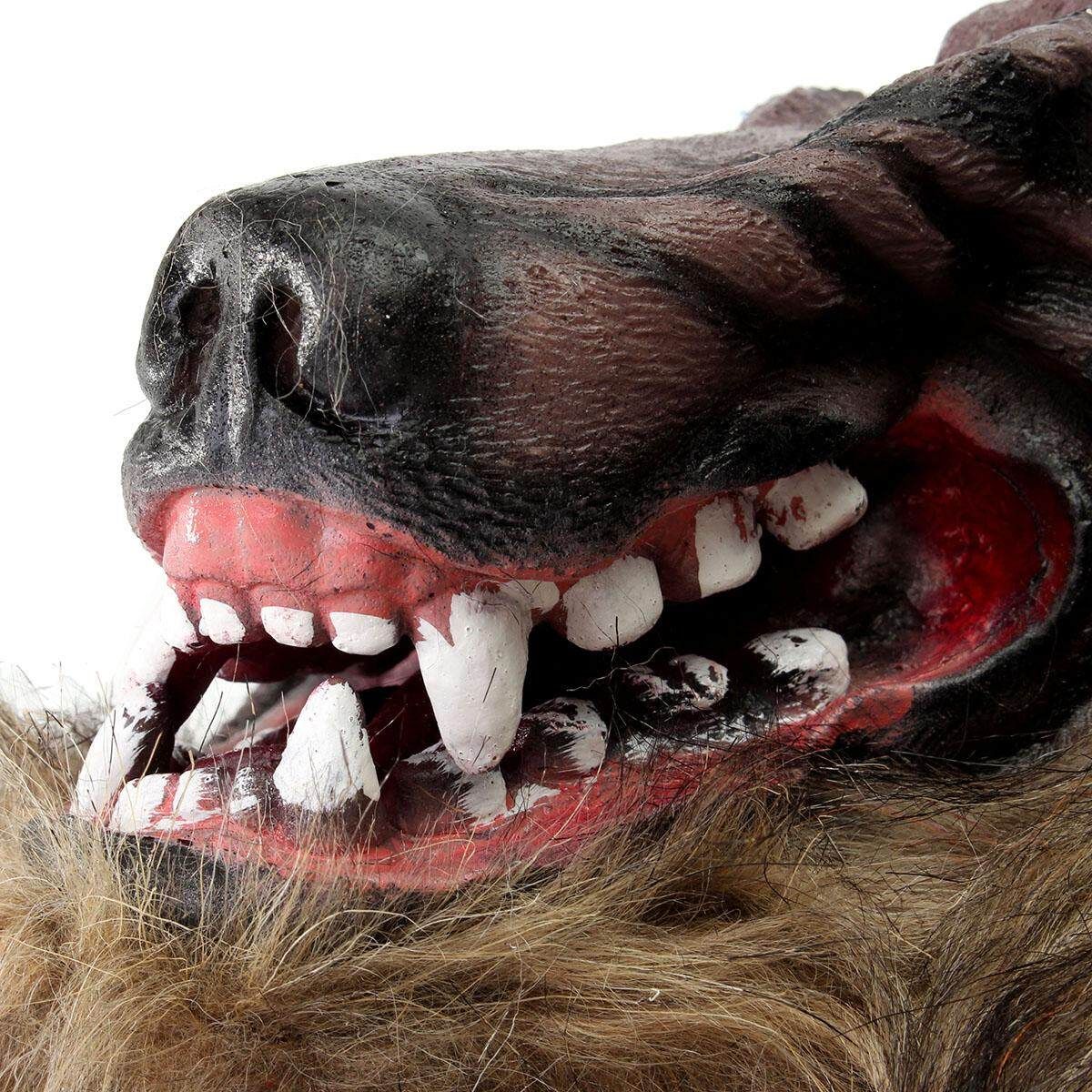 Latex Rubber Wolf Head Hair Werewolf Party Scary Halloween Cosplay Mask