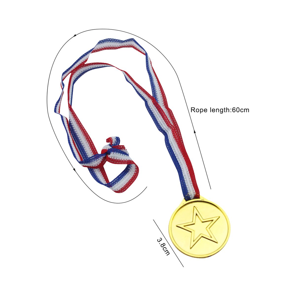 10pcs Medals Funny Long Rope Star Design Winner Medals Toy-