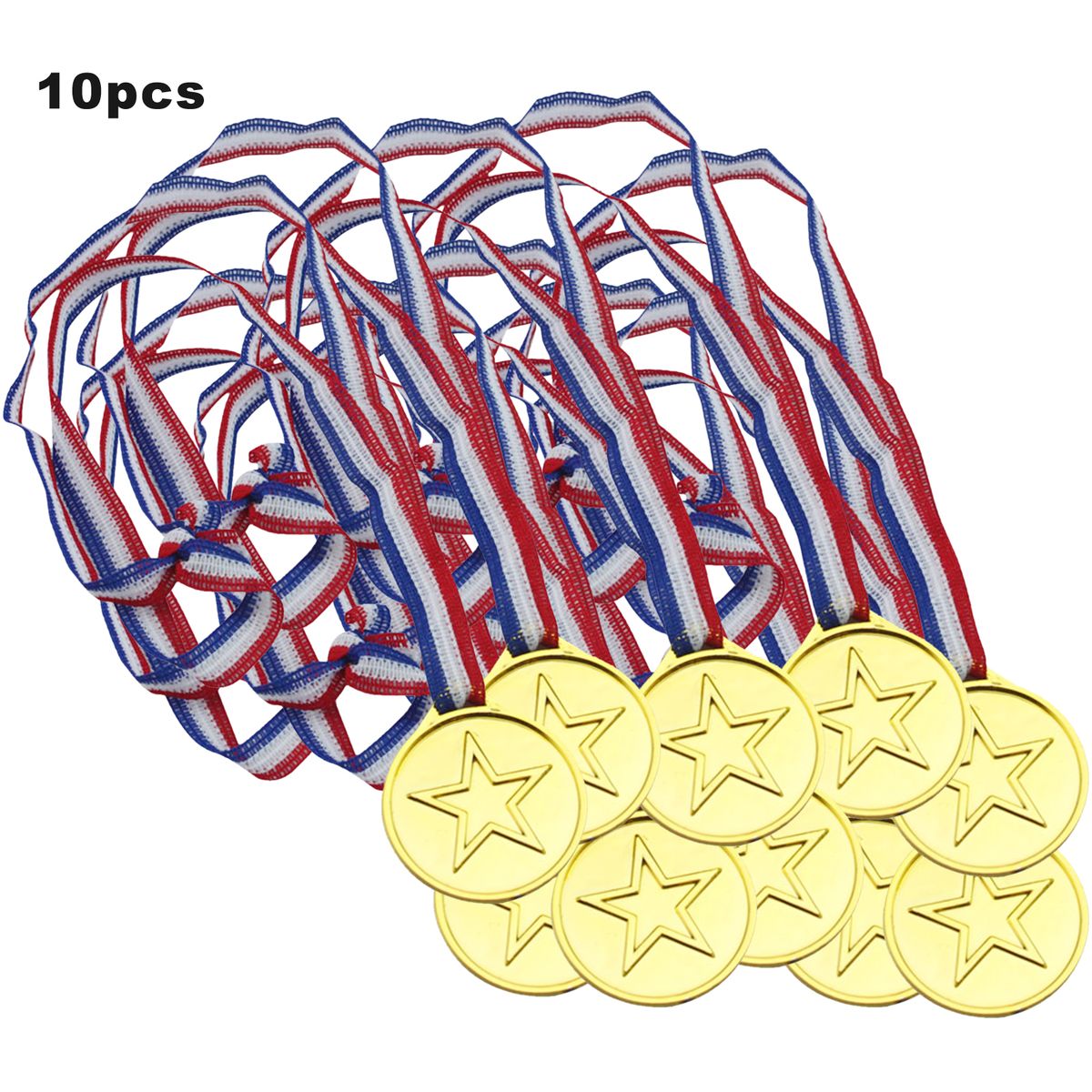 10pcs Medals Funny Long Rope Star Design Winner Medals Toy-