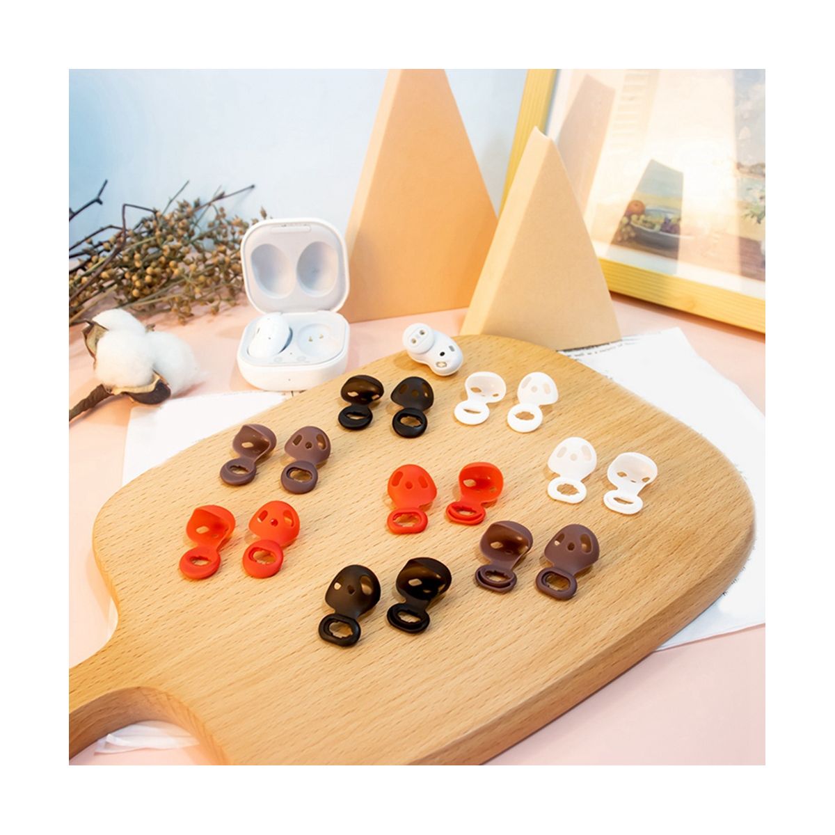 For Samsung Galaxy Buds Live Silicone Earbud Case Cover 8 Pair of Replacement Earplug Non-Slip Earplug Ear Buds Cushion