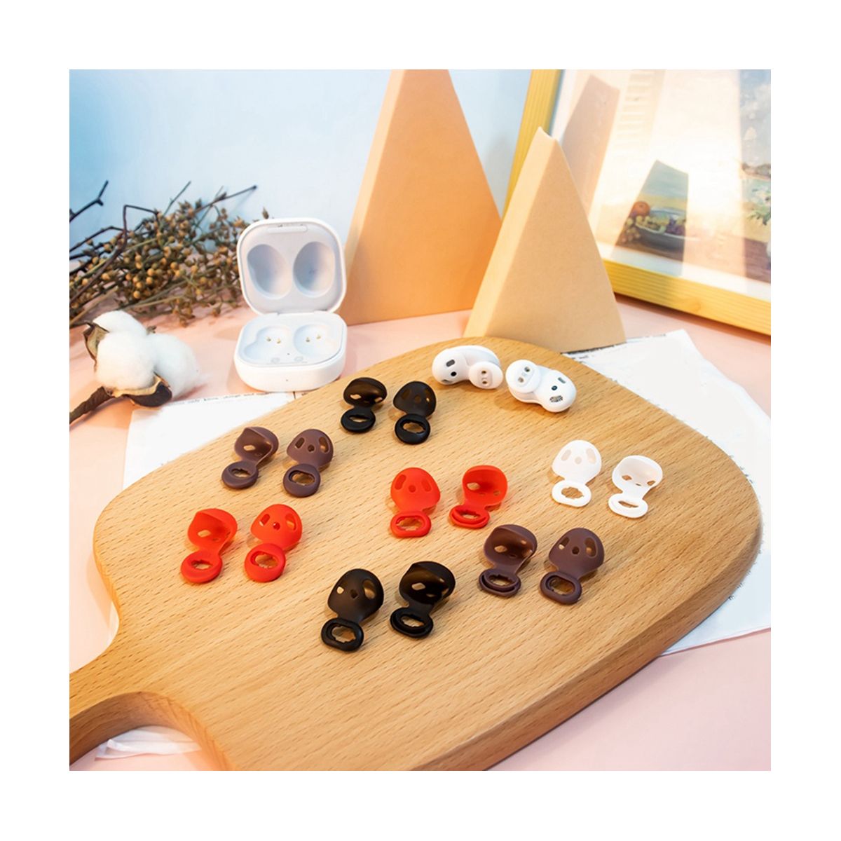 For Samsung Galaxy Buds Live Silicone Earbud Case Cover 8 Pair of Replacement Earplug Non-Slip Earplug Ear Buds Cushion