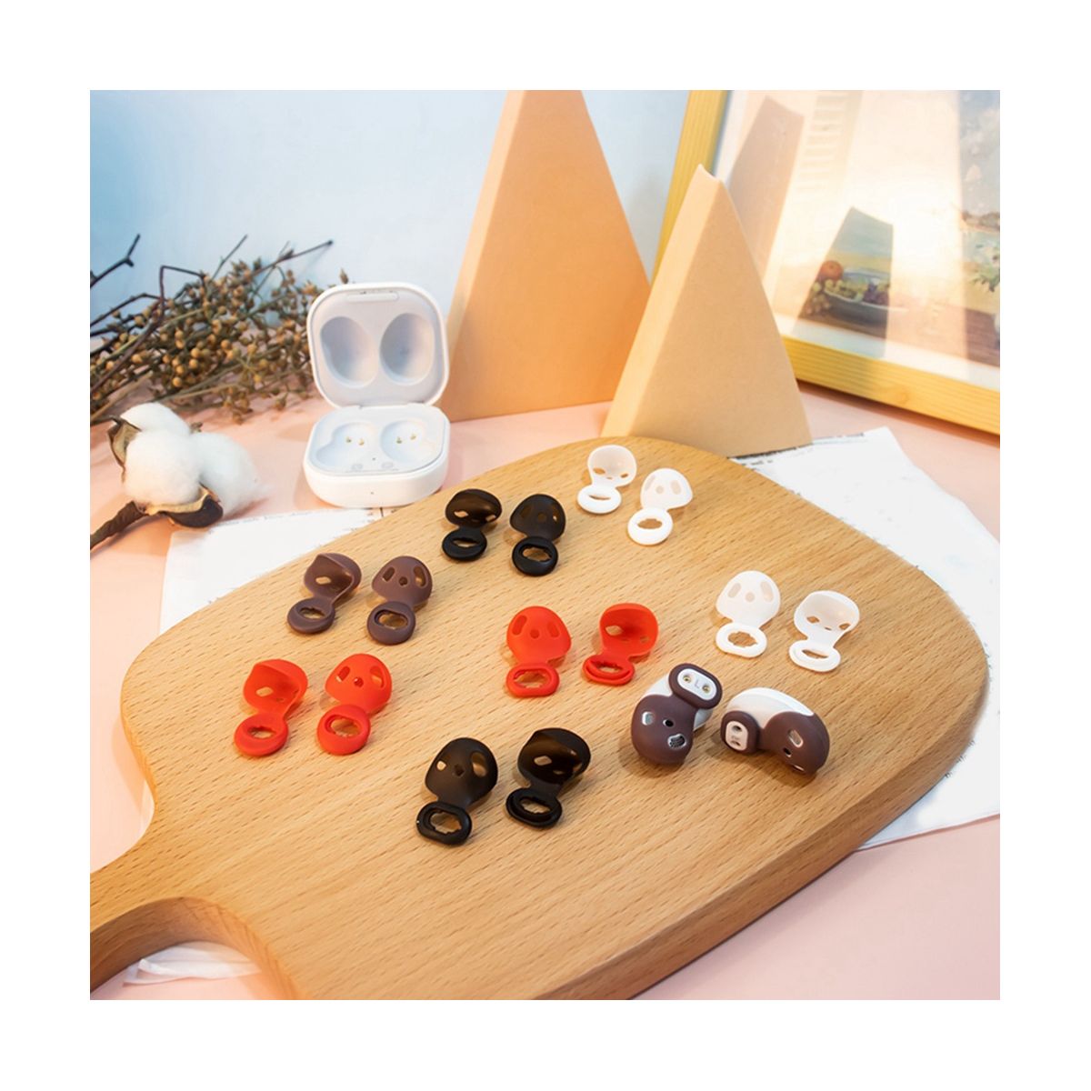 For Samsung Galaxy Buds Live Silicone Earbud Case Cover 8 Pair of Replacement Earplug Non-Slip Earplug Ear Buds Cushion