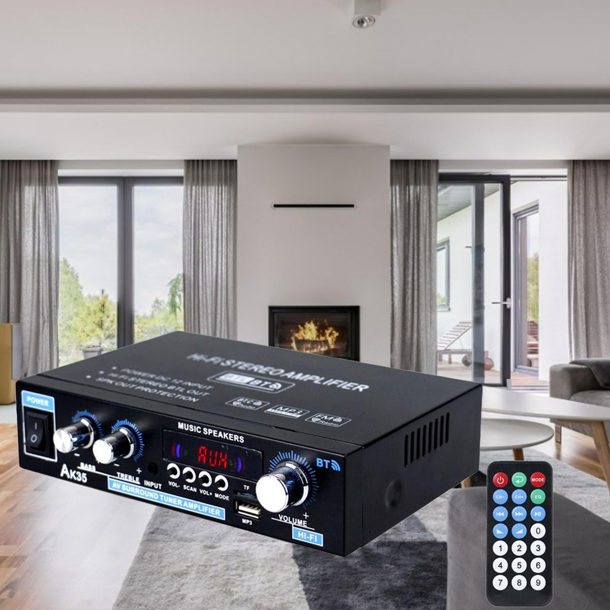 AK35 90W + 90W Audio Power Amplifier 2-Channel For Car AK35 US Plug