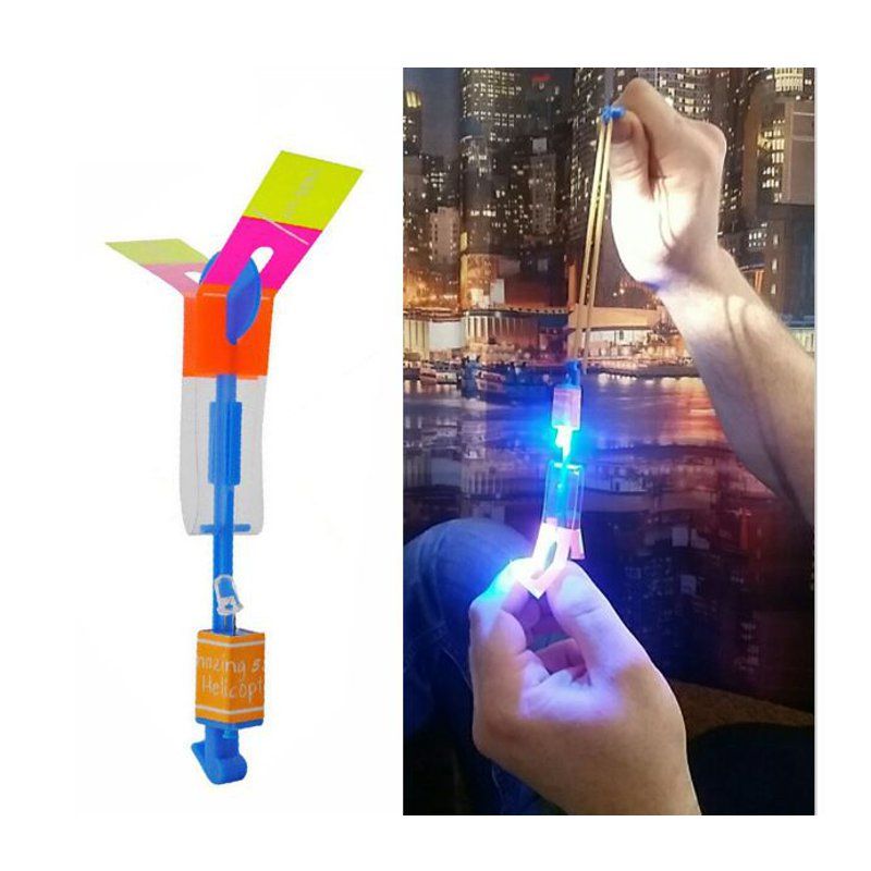 10 PCS Green LED Light Flying Sling Rocke Flyer Boomerangt Arrow Toys Gift