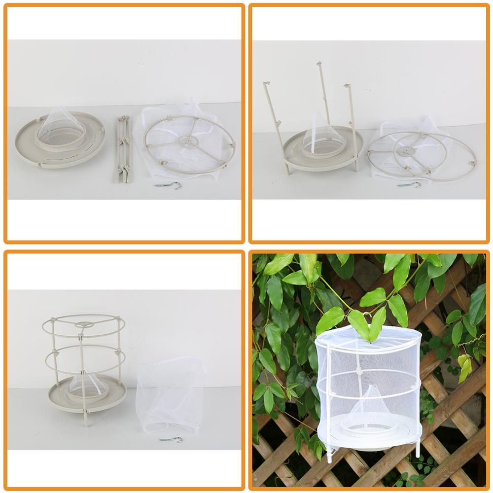 (white)Folding Fly Trap Catcher Killer Cage Net Pest Control