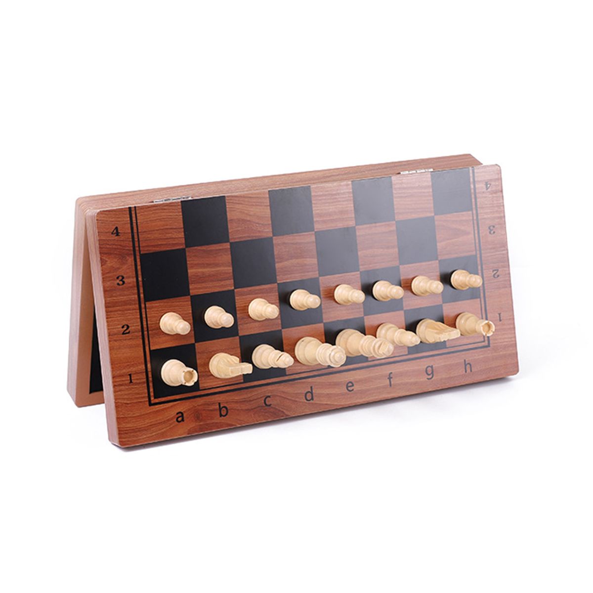 Magnetic Wooden Folding Chess Set With Felted Game Board