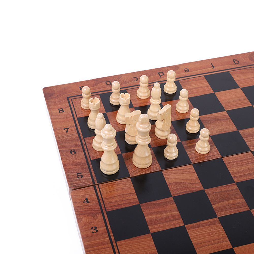 Magnetic Wooden Folding Chess Set With Felted Game Board