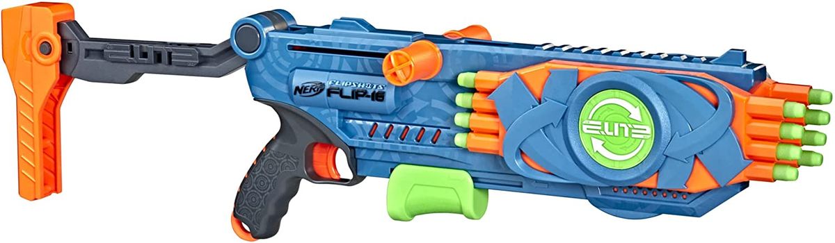 Elite 2.0 Flipshots Flip-16 Blaster With 16 Dart Barrels And 16 Official Darts