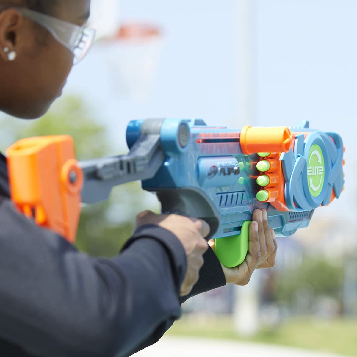 Elite 2.0 Flipshots Flip-16 Blaster With 16 Dart Barrels And 16 Official Darts