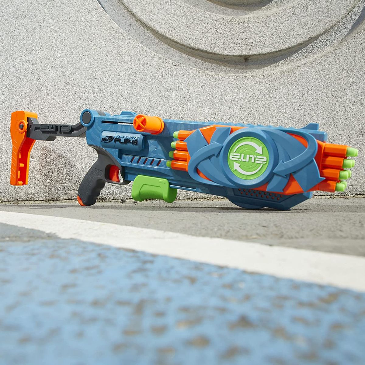 Elite 2.0 Flipshots Flip-16 Blaster With 16 Dart Barrels And 16 Official Darts