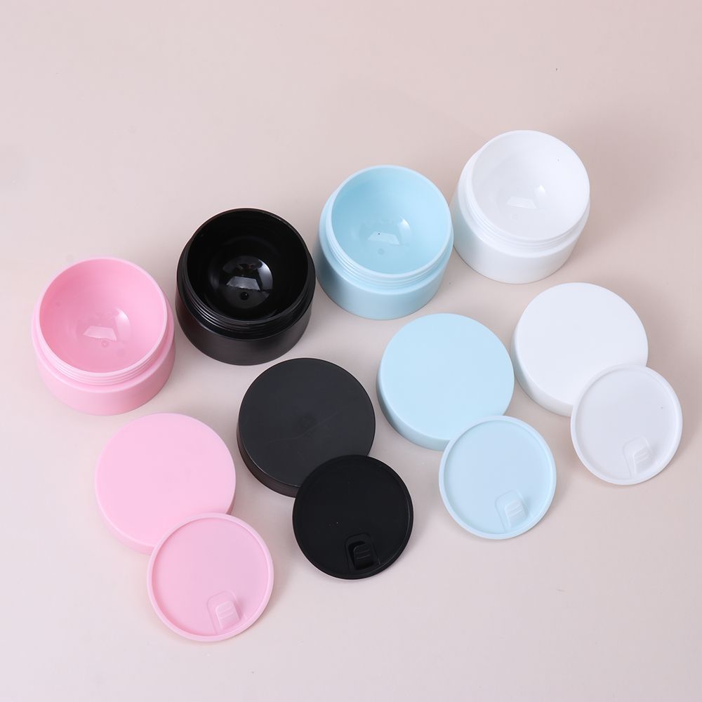 Colorful Empty Cream Jar Cosmetic Jar Makeup Container Round Refillable Bottle Plastic Box Travel Bottle Tool 5g/15g/20g/30g/50g(#black)