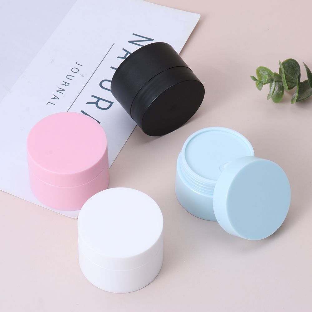 Colorful Empty Cream Jar Cosmetic Jar Makeup Container Round Refillable Bottle Plastic Box Travel Bottle Tool 5g/15g/20g/30g/50g(#black)