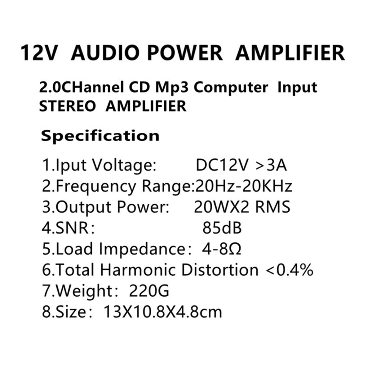 AK-170 Power Amplifier HiFi Stereo Home Audio Digital Car AK170 400W