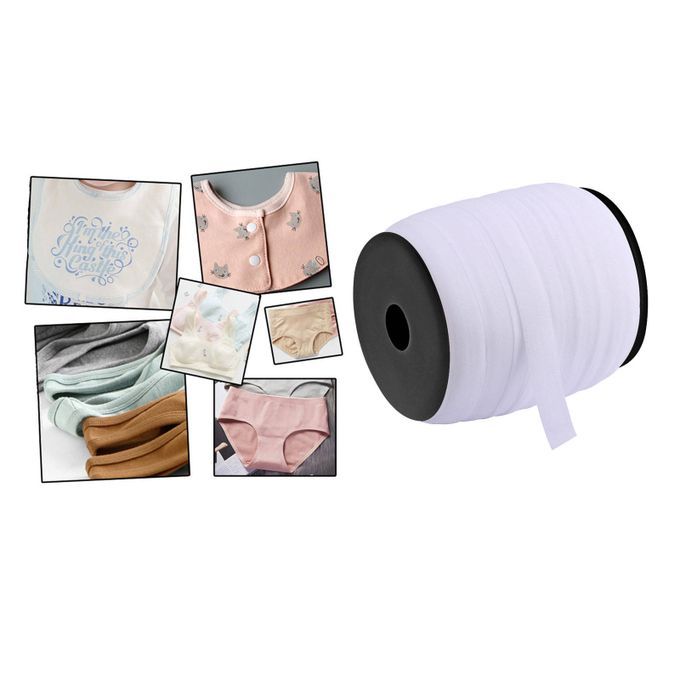 15mm Elastic Band Cord Flat Stretch Sewing Waistband Trouser DIY White