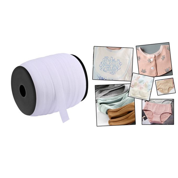 15mm Elastic Band Cord Flat Stretch Sewing Waistband Trouser DIY White