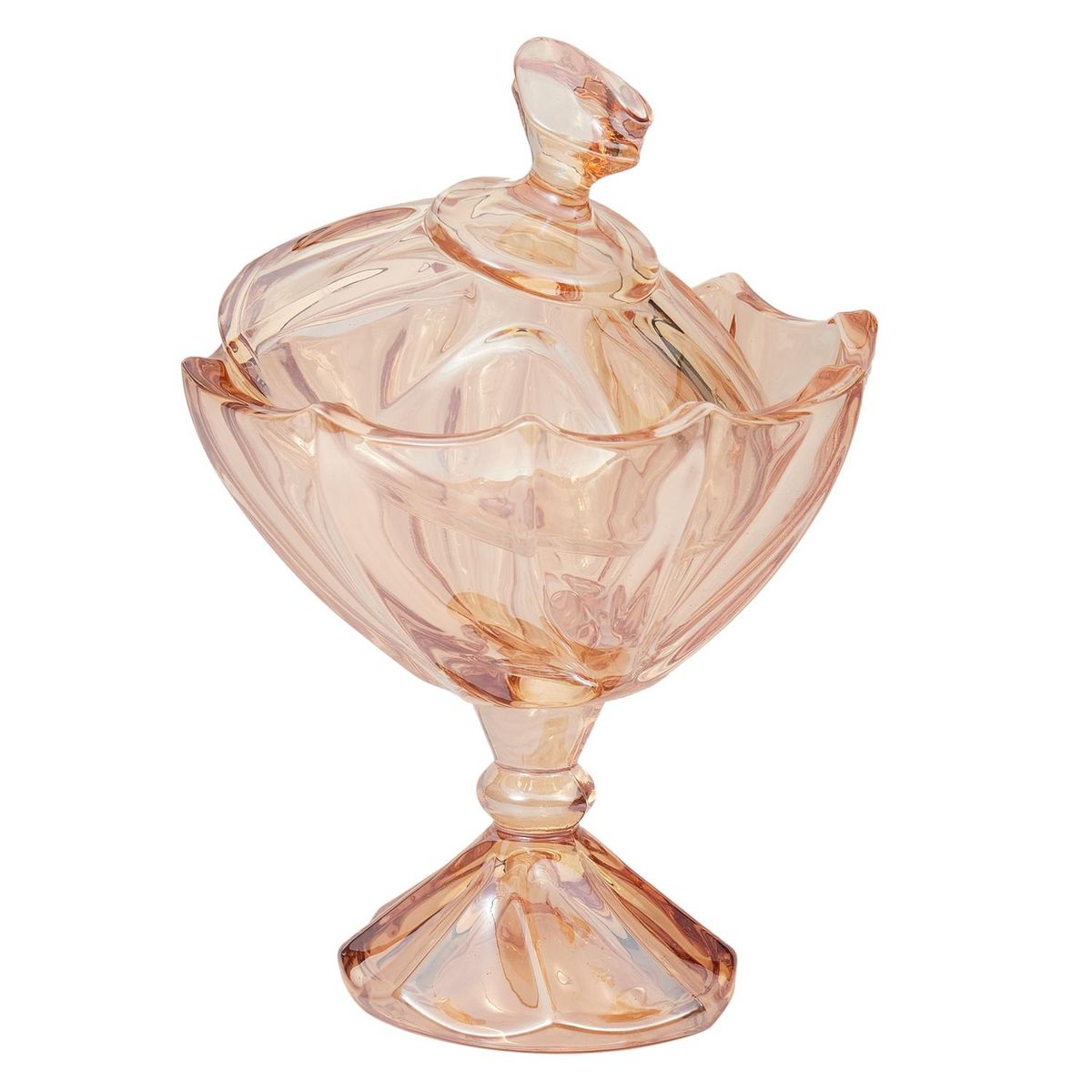 Candy Jar Pa Amber Relief with Lid Glass Sugar Jar