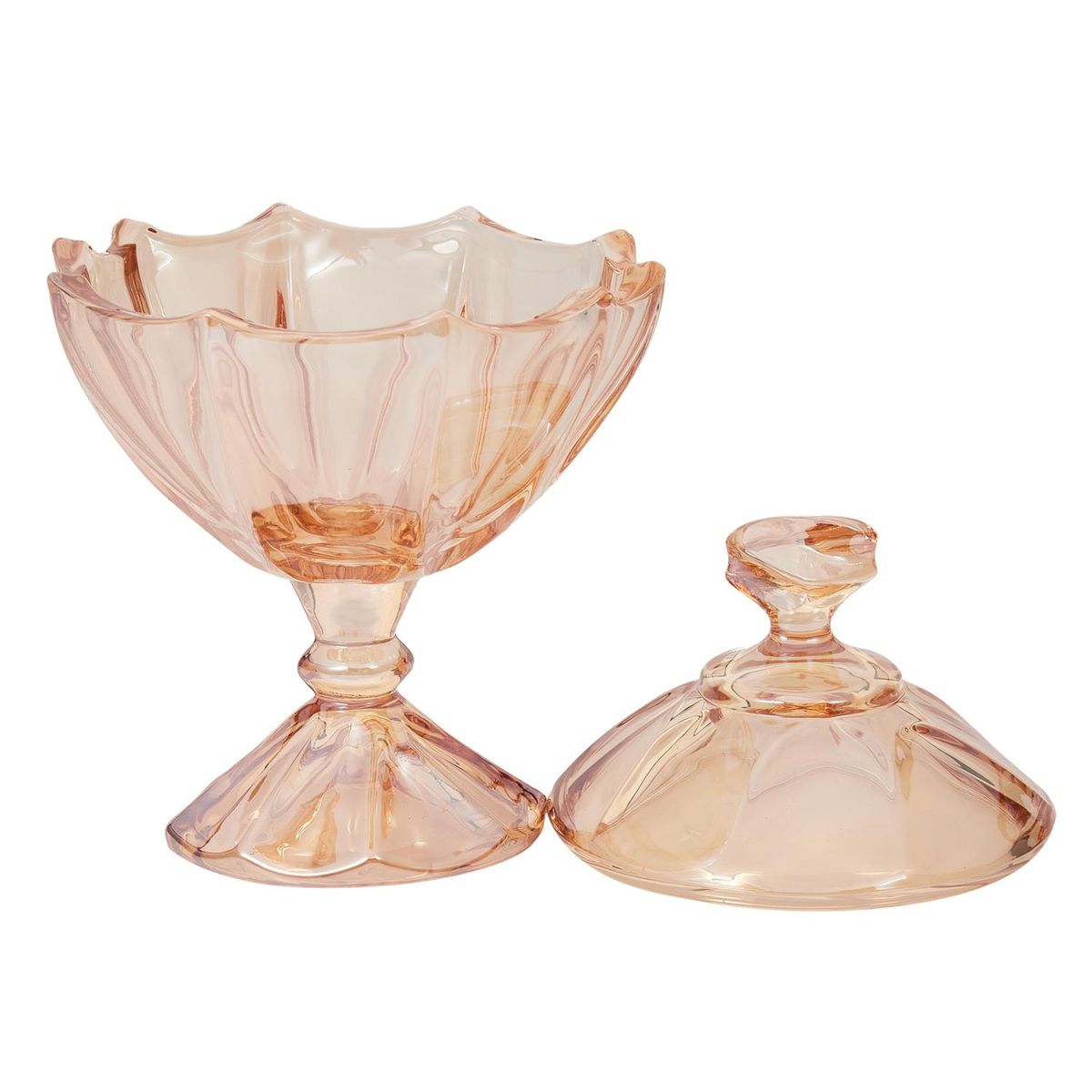 Candy Jar Pa Amber Relief with Lid Glass Sugar Jar