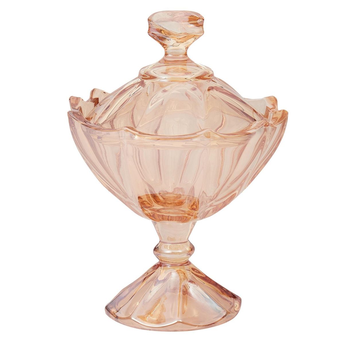 Candy Jar Pa Amber Relief with Lid Glass Sugar Jar