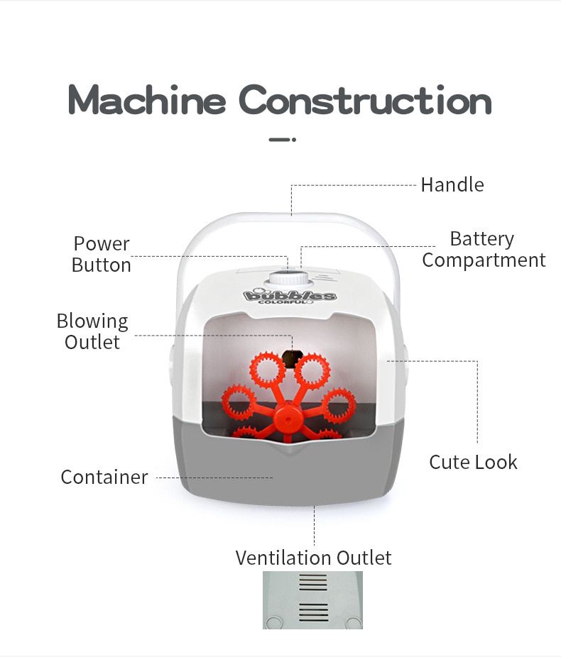 New Suitcase Automatic Bubble Machine Blower