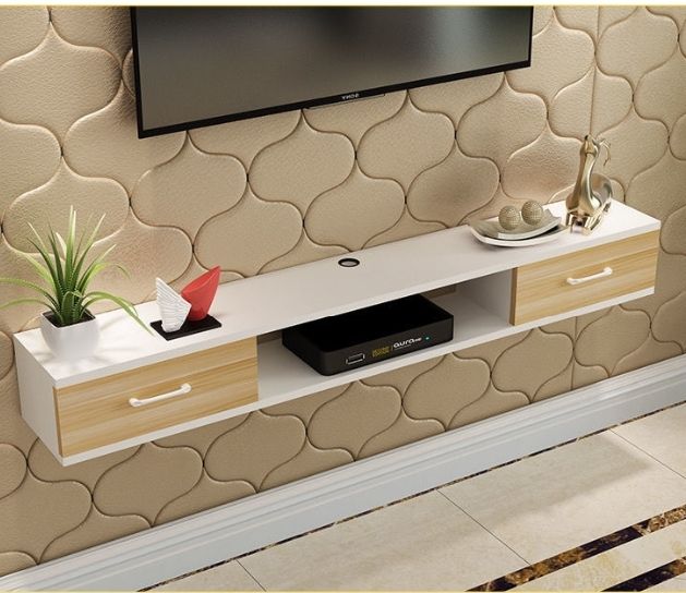 Portable TV DVD Audio Decoder Wall Shelf With Drawers