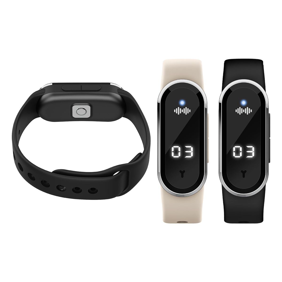 Ultrasonic Mosquito Repellent Bands Non-Toxic Deet Free Bug Insect Repellent Band Reusable Long Protection Support Clock Step Counting Temperature Measurement