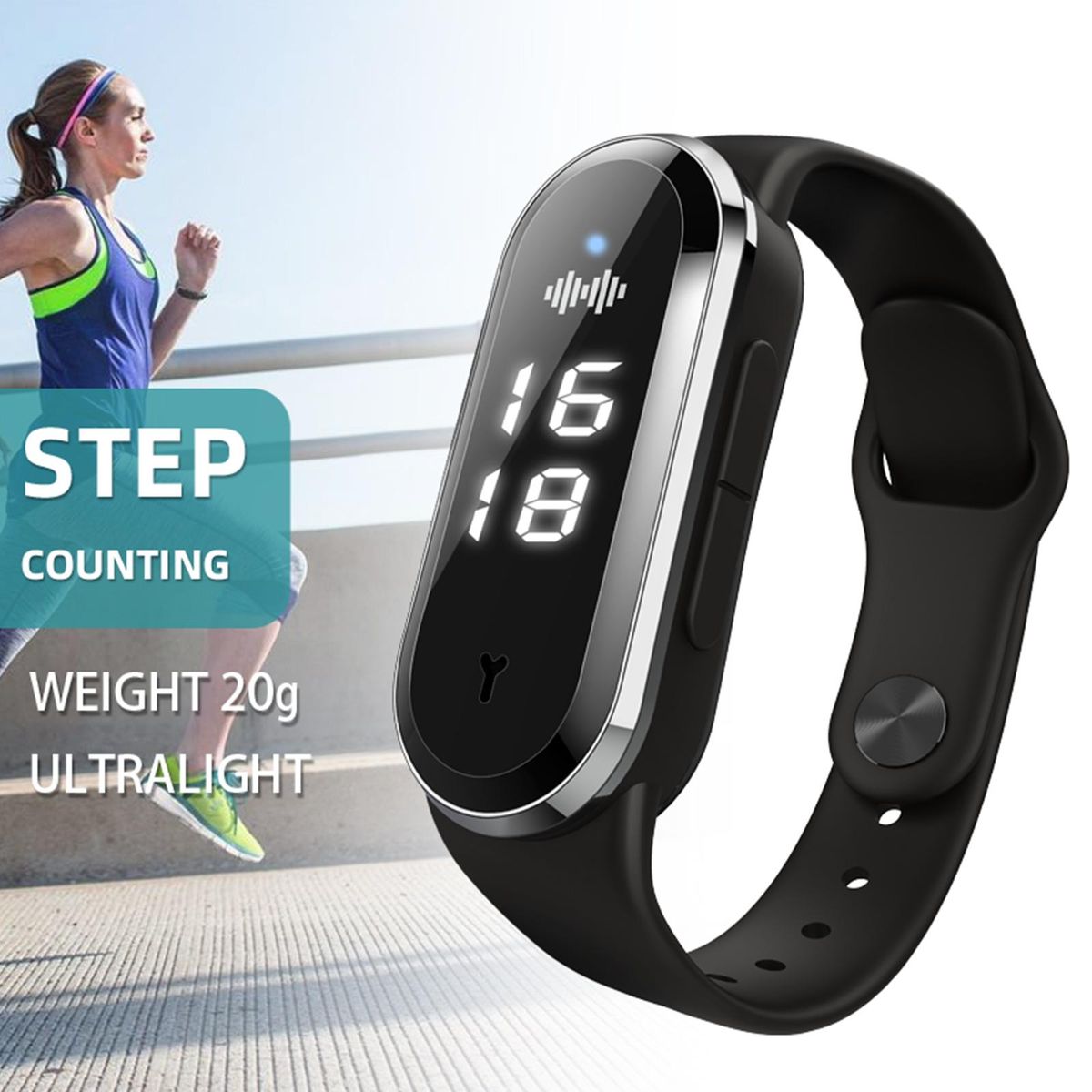 Ultrasonic Mosquito Repellent Bands Non-Toxic Deet Free Bug Insect Repellent Band Reusable Long Protection Support Clock Step Counting Temperature Measurement