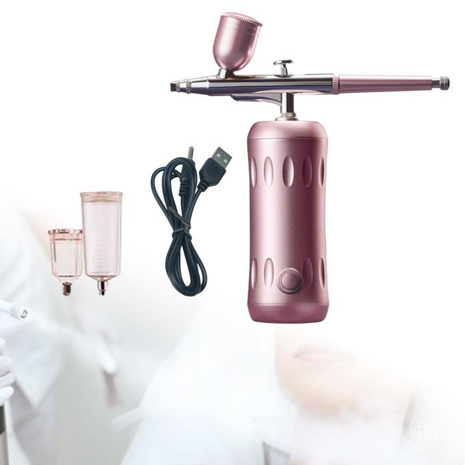 Airbrush Air Compressor Kit Handheld Cordless   Gun For Pink