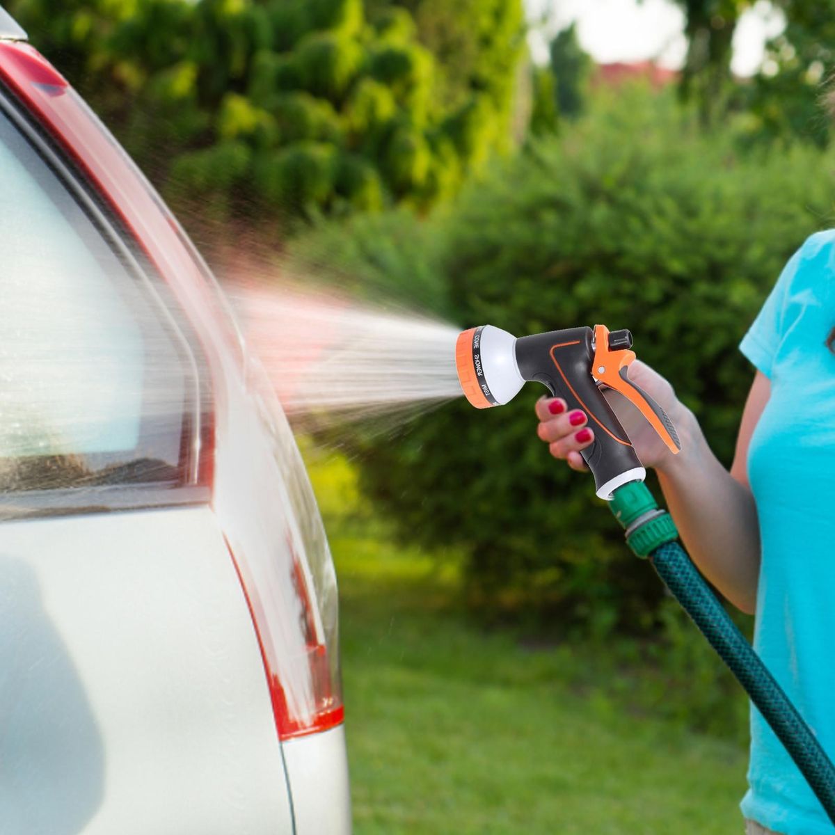 Gardening Sprinkler Car Cleaning Sprayer Pet Washing Sprinkler Orange and Black