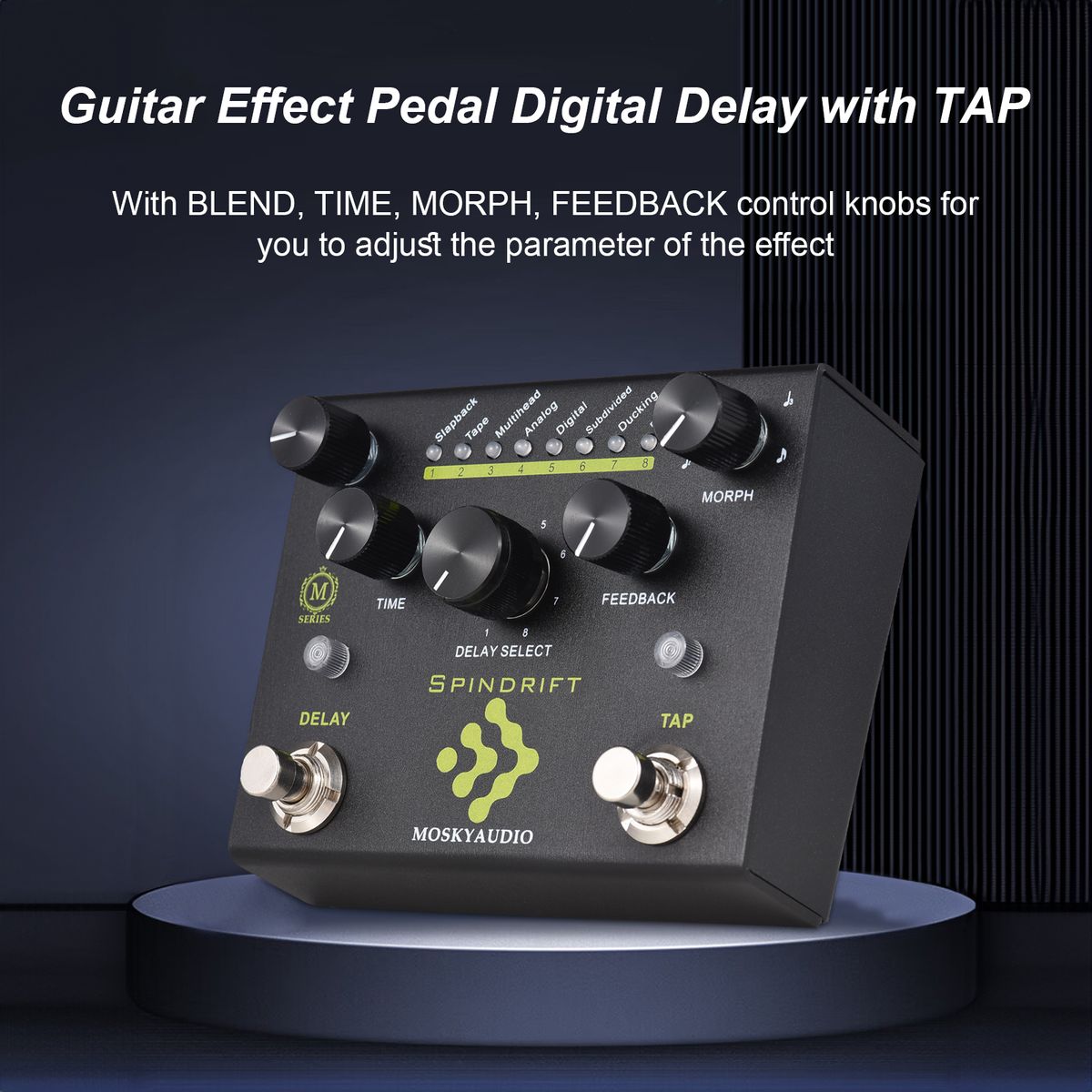 MOSKYAudio Guitar Effect Pedal Digital Delay With TAP Dual