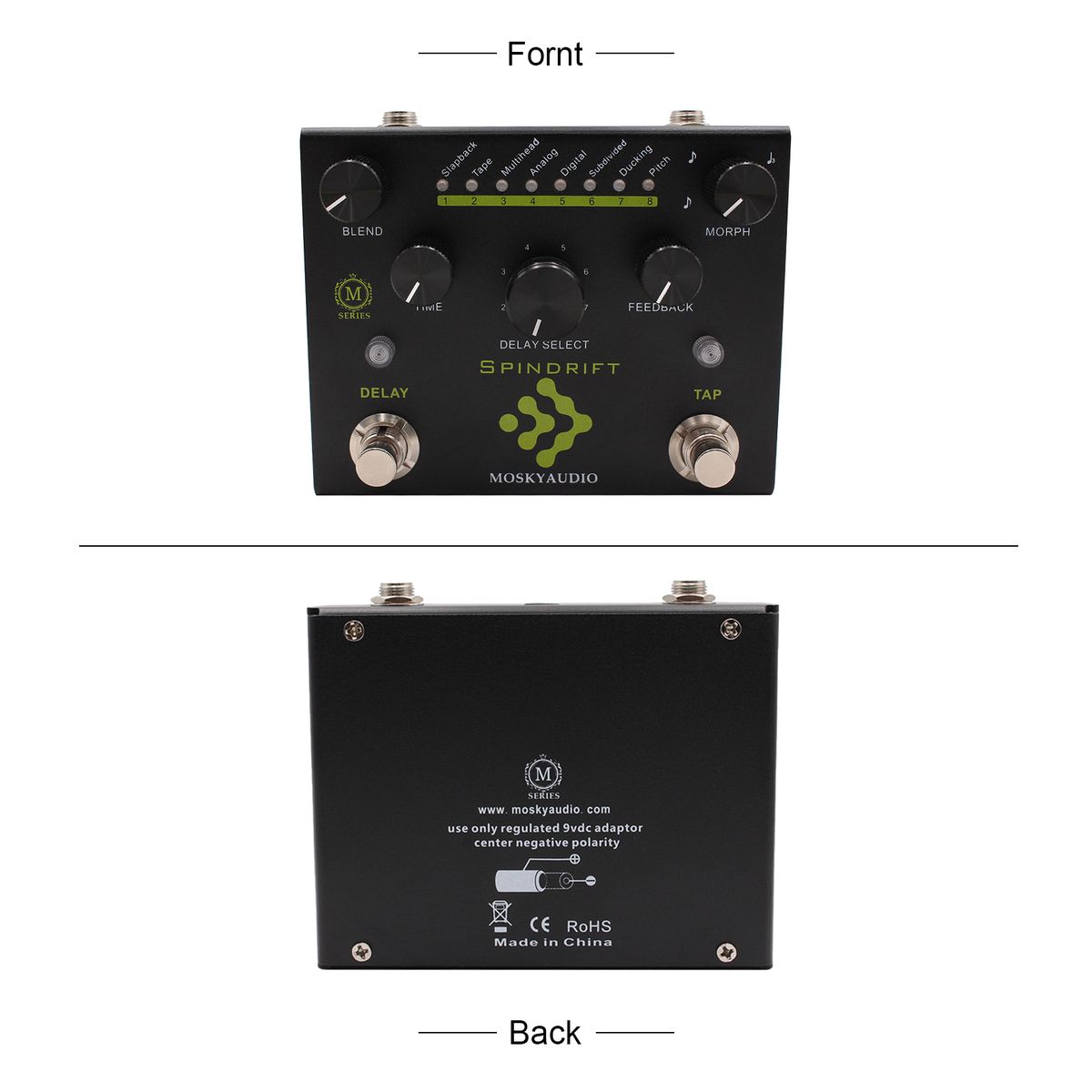 MOSKYAudio Guitar Effect Pedal Digital Delay With TAP Dual