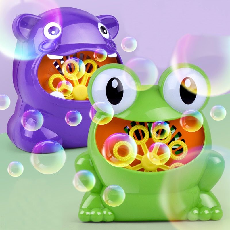 New Cute Frog Automatic Bubble Machine Gun Soap Bubble Blower