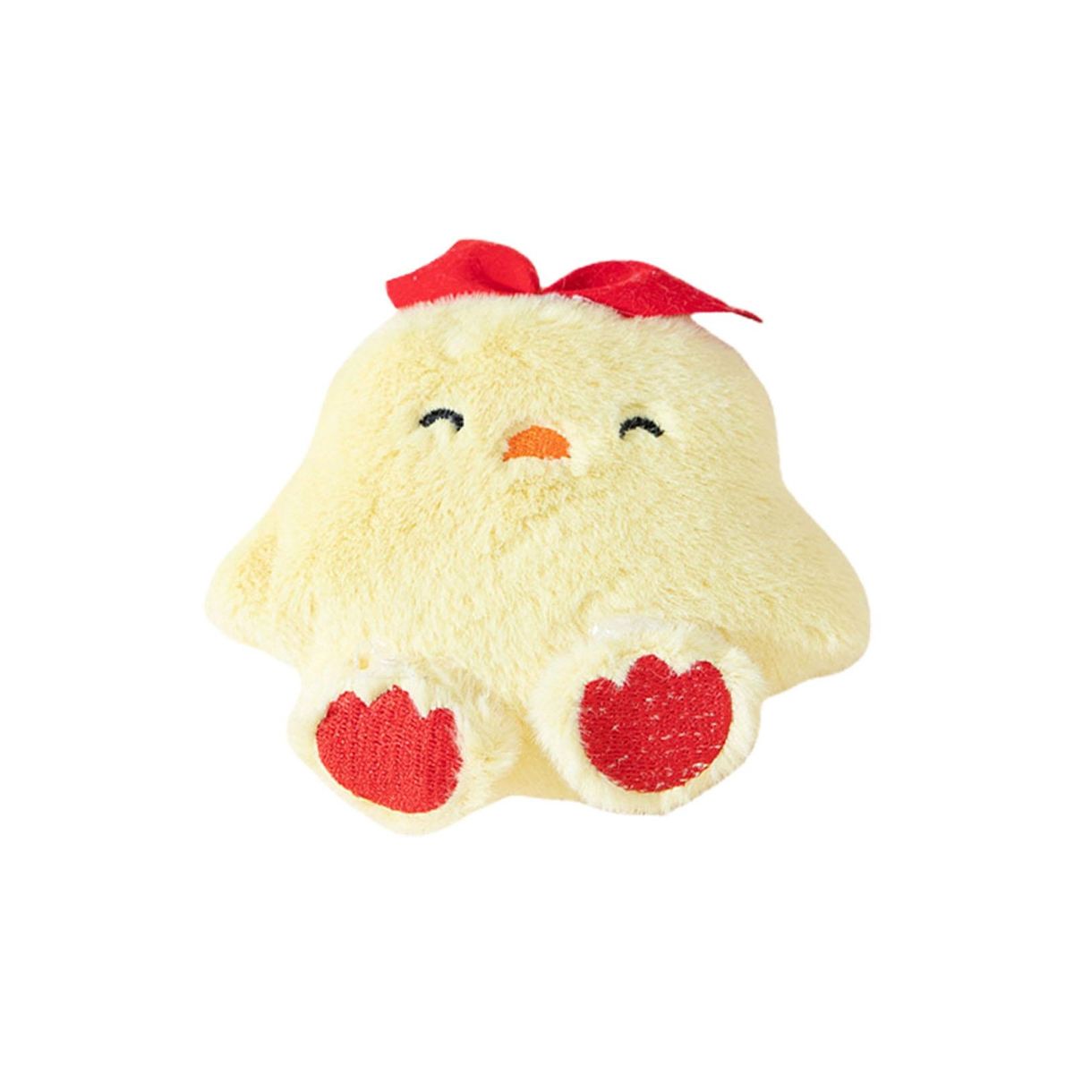 Cat Plush Toy Cartoon Rabbit Shape Kitten Cat Catnips Teeth Grinding Toy Yellow