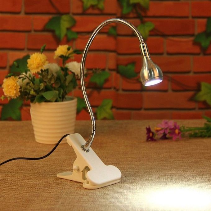 Flexible USB LED Light Clip-on Bed Table Desk Study Reading Lamp