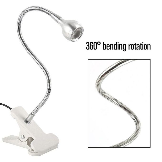 Flexible USB LED Light Clip-on Bed Table Desk Study Reading Lamp