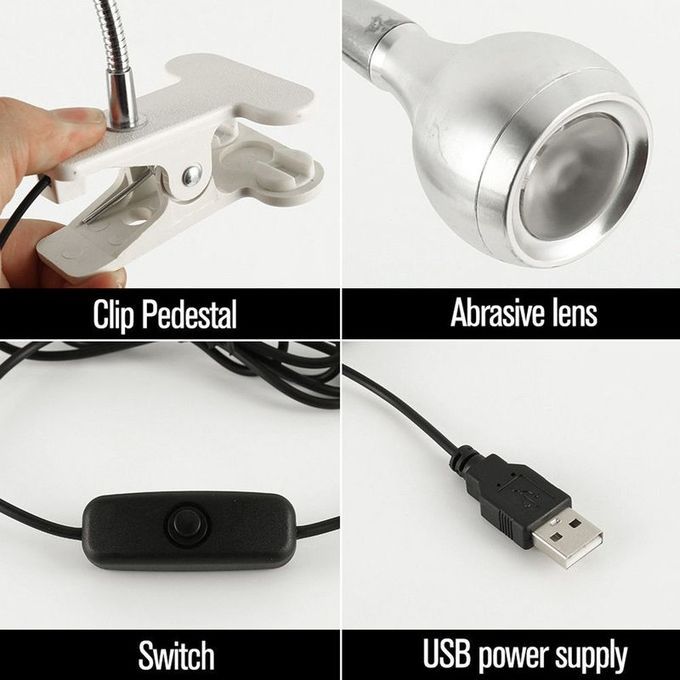 Flexible USB LED Light Clip-on Bed Table Desk Study Reading Lamp