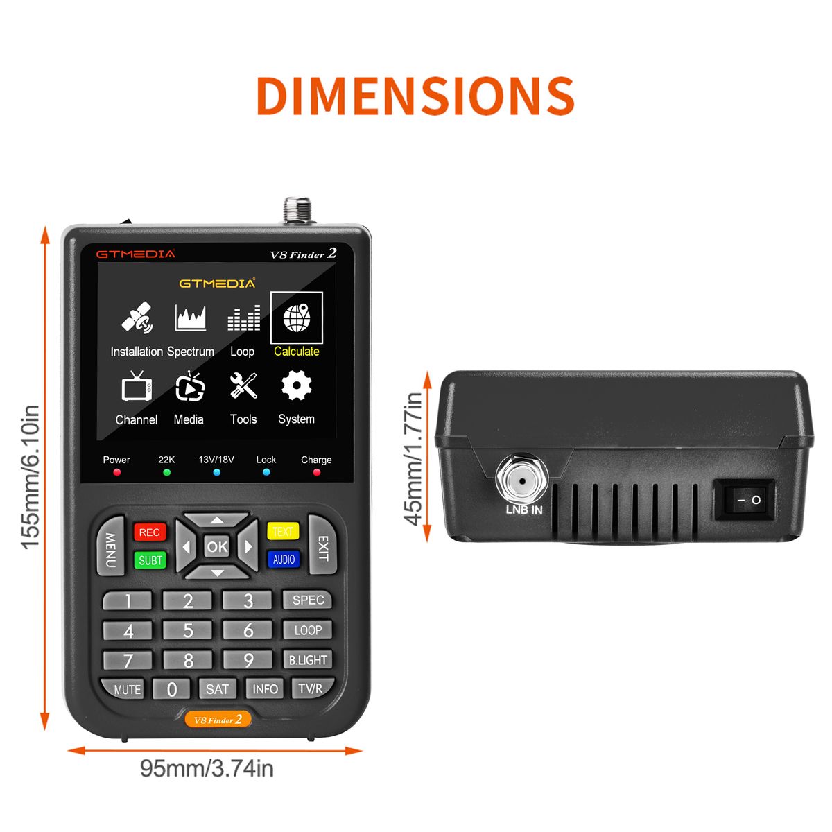 V8 Finder 2 TV Signal Finder Meter Signal Receiver 3.5-in