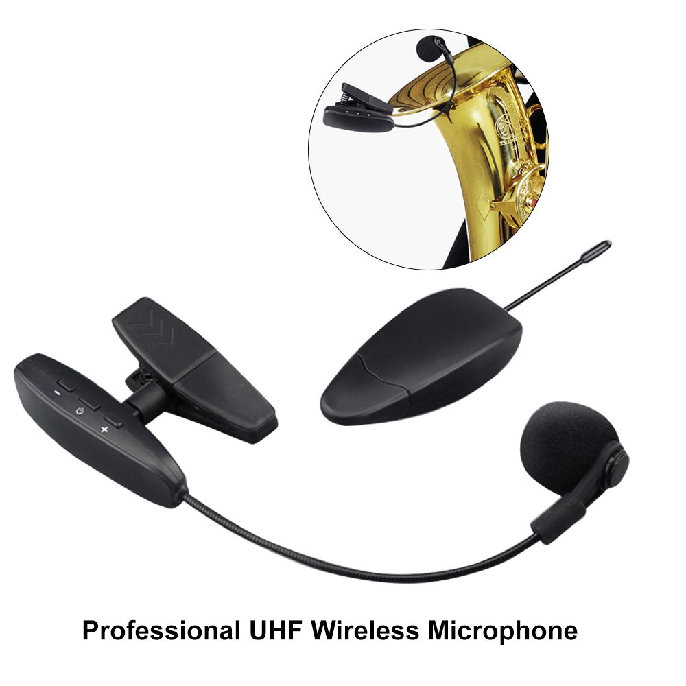 Professional UHF Wire-less Saxophone Microphone Brass