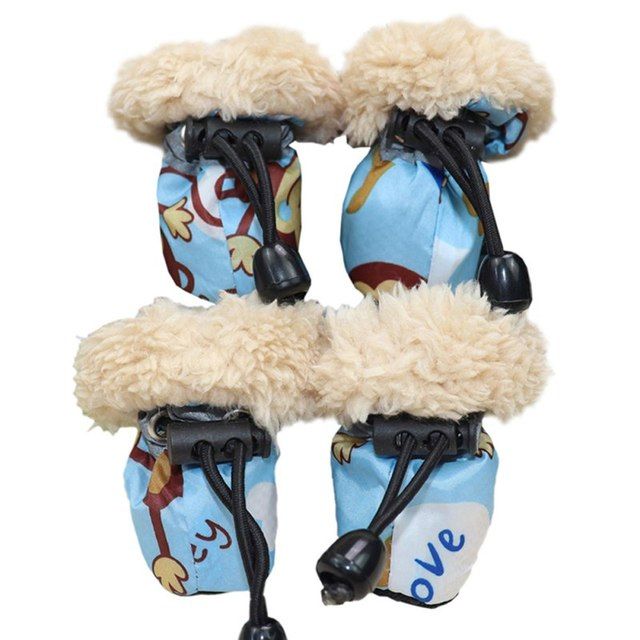 4pcs Winter Dog Puppy Shoes