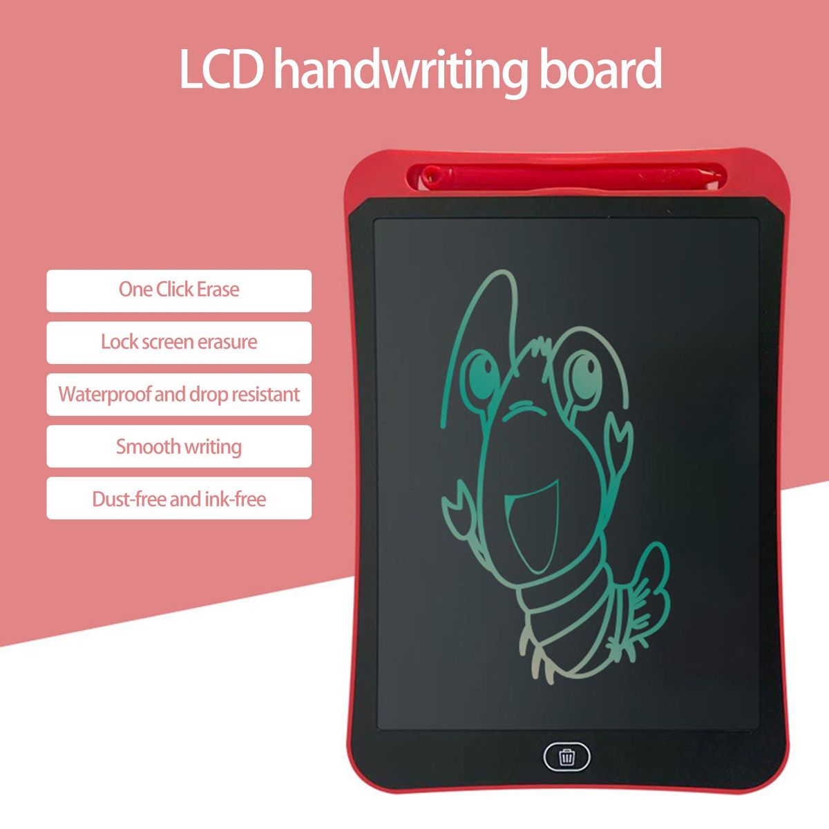 Handwriting Pad Battery Operated Graphic Board Red