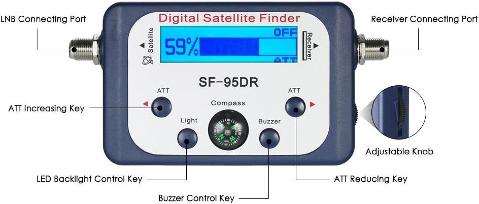 Digital Satellite Signal Finder Meter For Dish Network Directv FTA With Compass And Audio Tone