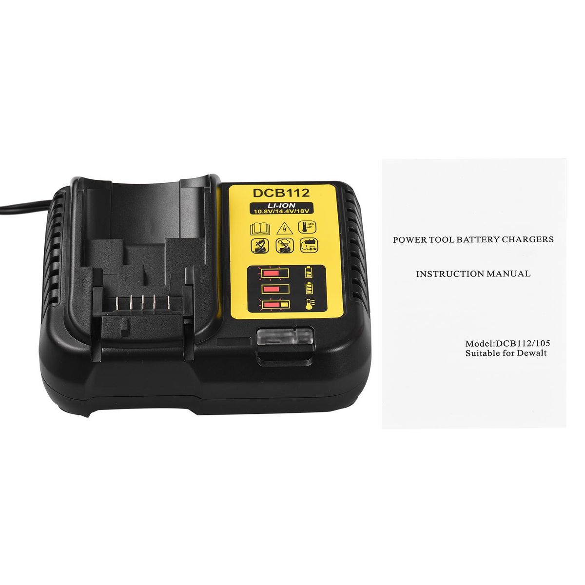 Power Tool Battery Charger Lithium-ion Battery Recharger Recharging Device Cell Charger Compatible with Dewalt 12V-20V Li-ion Battery US Plug