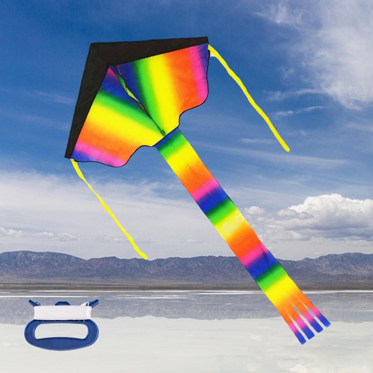 Rainbow Soft Kite For Kids And Audlts Large Kite With 6 B