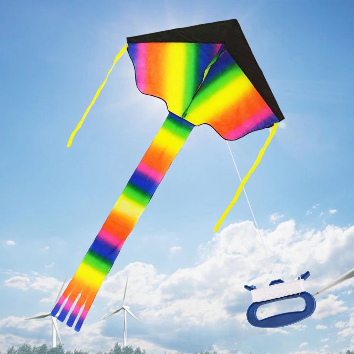 Rainbow Soft Kite For Kids And Audlts Large Kite With 6 B